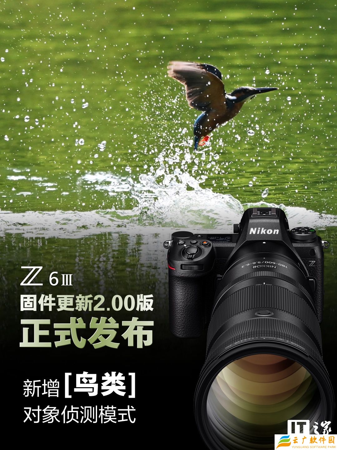 尼康发布 Z6Ⅲ 相机固件更新 2.00 版，新增鸟类识别、自动拍摄等